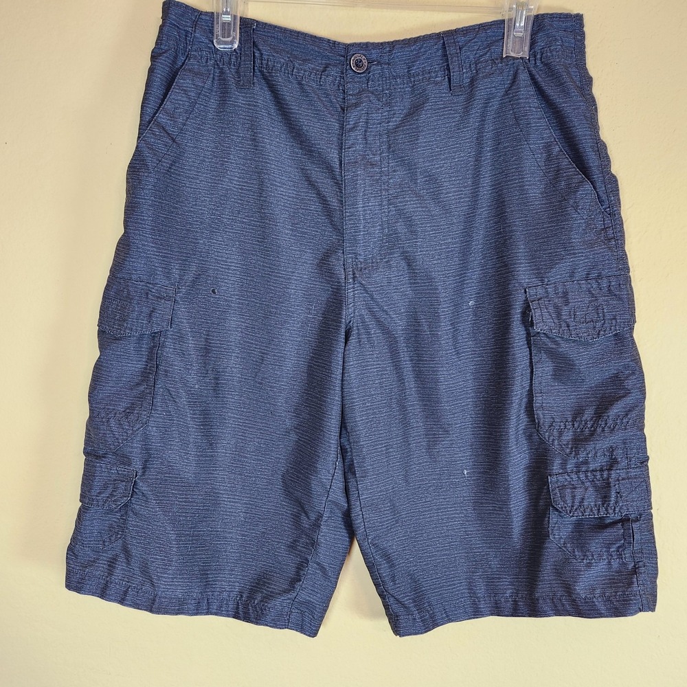 No Boundaries Mens Blue Space Dye Cargo Shorts Size 30‎ Utility Hiking Casual